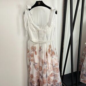 Zimmermann new white bow suspender dress